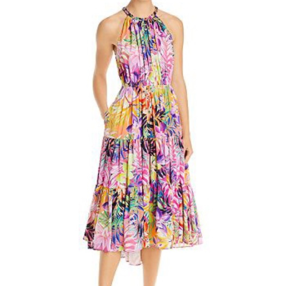 KOBI HALPERIN Hope Floral-Print Tiered
Halter Dress